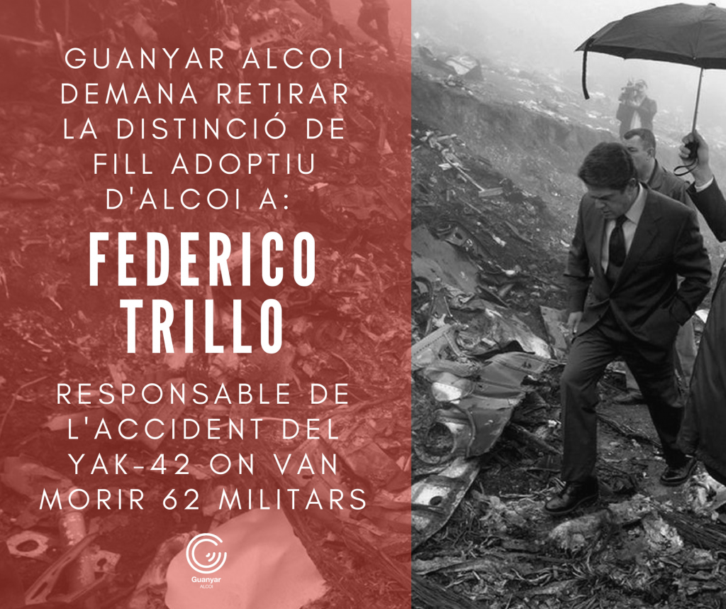 La falta de diligència i d'interés del Govern del PSOE obliga a reiniciar els tràmits per retitat a Trillo el Títol de Fill Adoptiu d'Alcoi