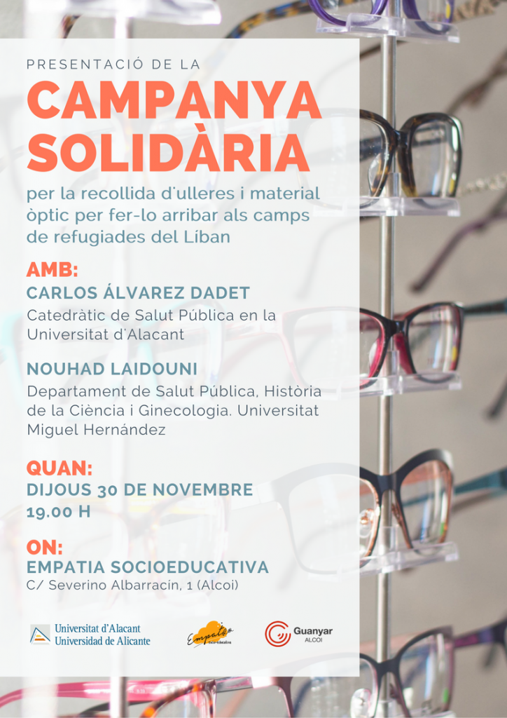 Presentació de la tercera campanya solidària per arreplegar material òptic per a persones refugiades del Líban