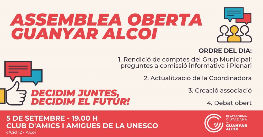 Assemblea oberta per encetar el curs polític