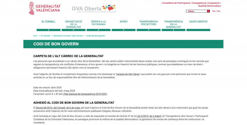 Guanyar reclama a la corporació municipal que s'adherisca al Codi de Bon Govern de la Generalitat Valenciana