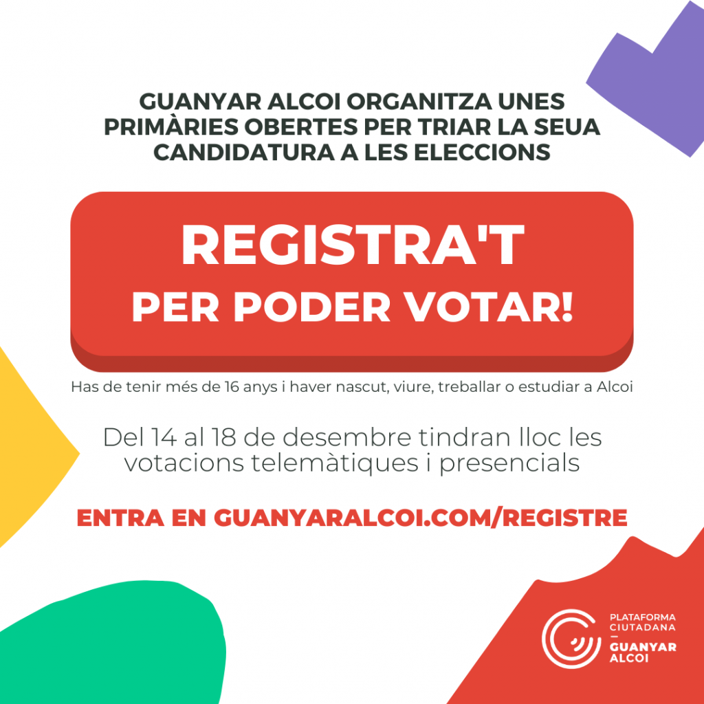 Comencen les primàries de Guanyar Alcoi per a les eleccions de 2023