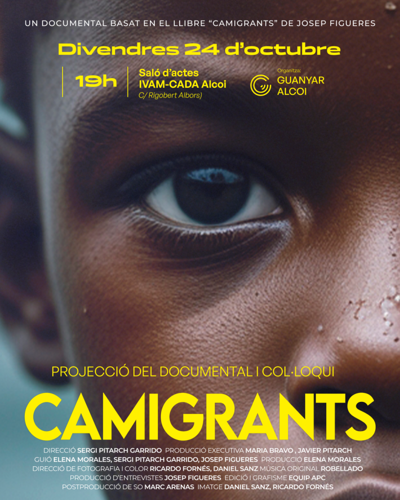 Guanyar Alcoi impulsa la reflexió social amb la projecció del documental Camigrants i anima a participar en la manifestació Mazón dimissió a València