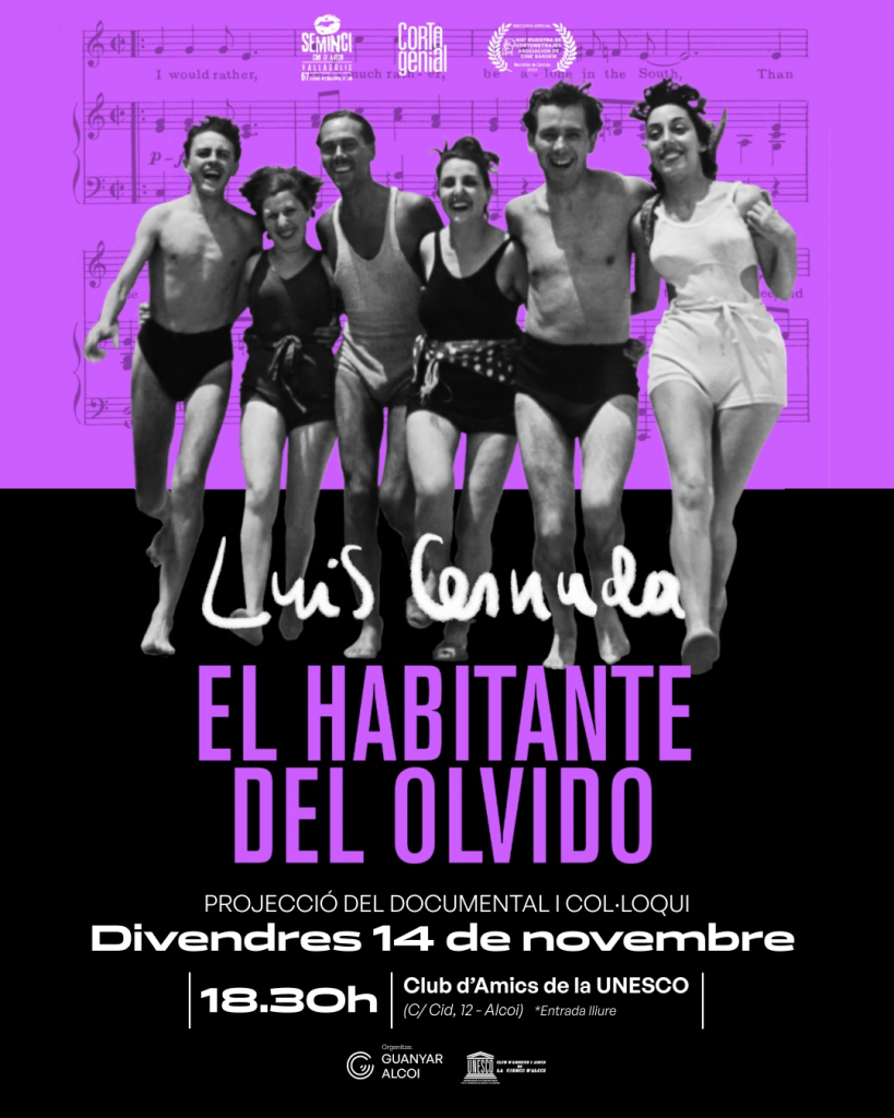 📽 PROJECCIÓ I COL·LOQUI DEL DOCUMENTAL 'LUIS CERNUDA, EL HABITANTE DEL OLVIDO'
